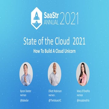 State of the Cloud 2021: The Age of Cloud Unicorns with Bessemer Venture Part...