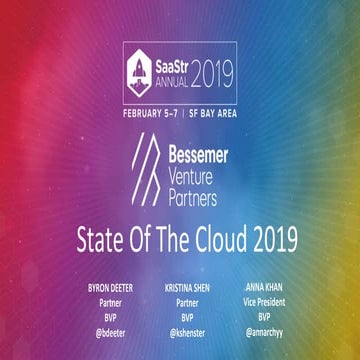 Bessemer Venture Partners' 2019 State of the Cloud
