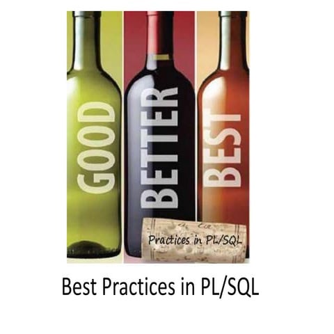 Best Practice With PLSQL