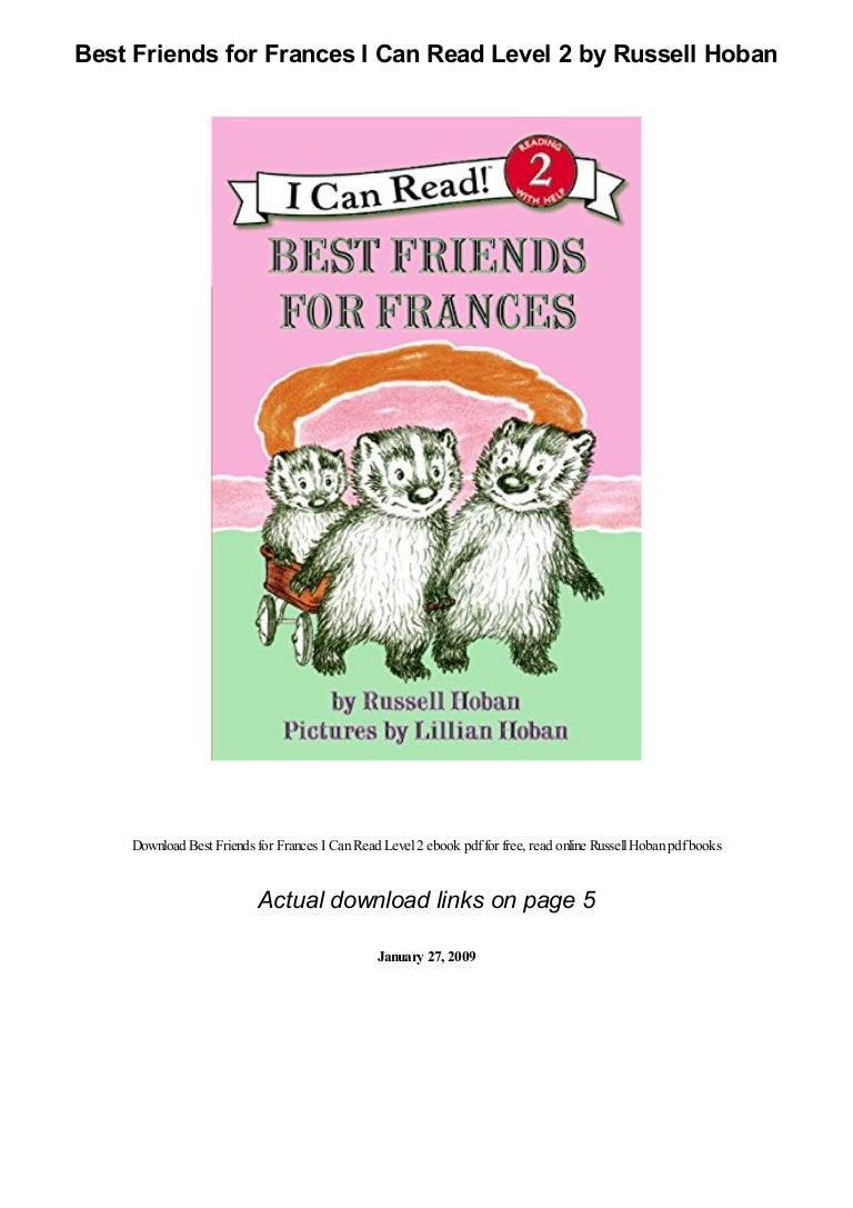Best Friends For Frances I Can Read Level 2 By Russell Hoban Pdf