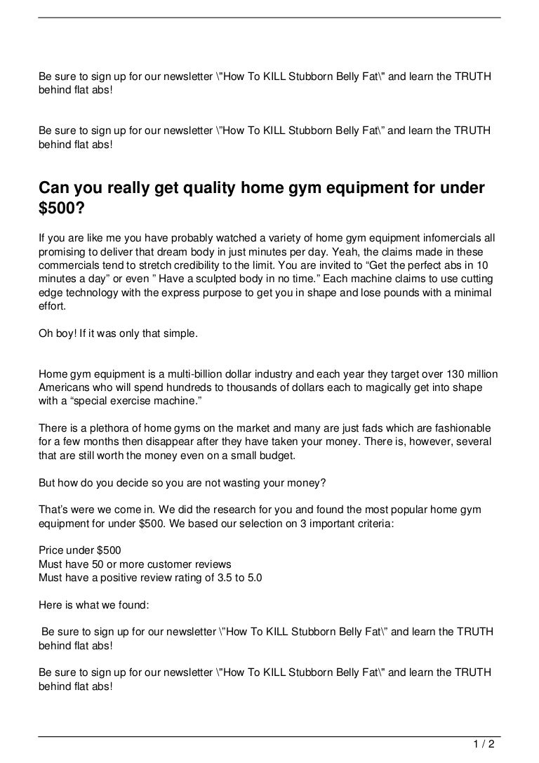 Best Home Gym Equipment Under 500