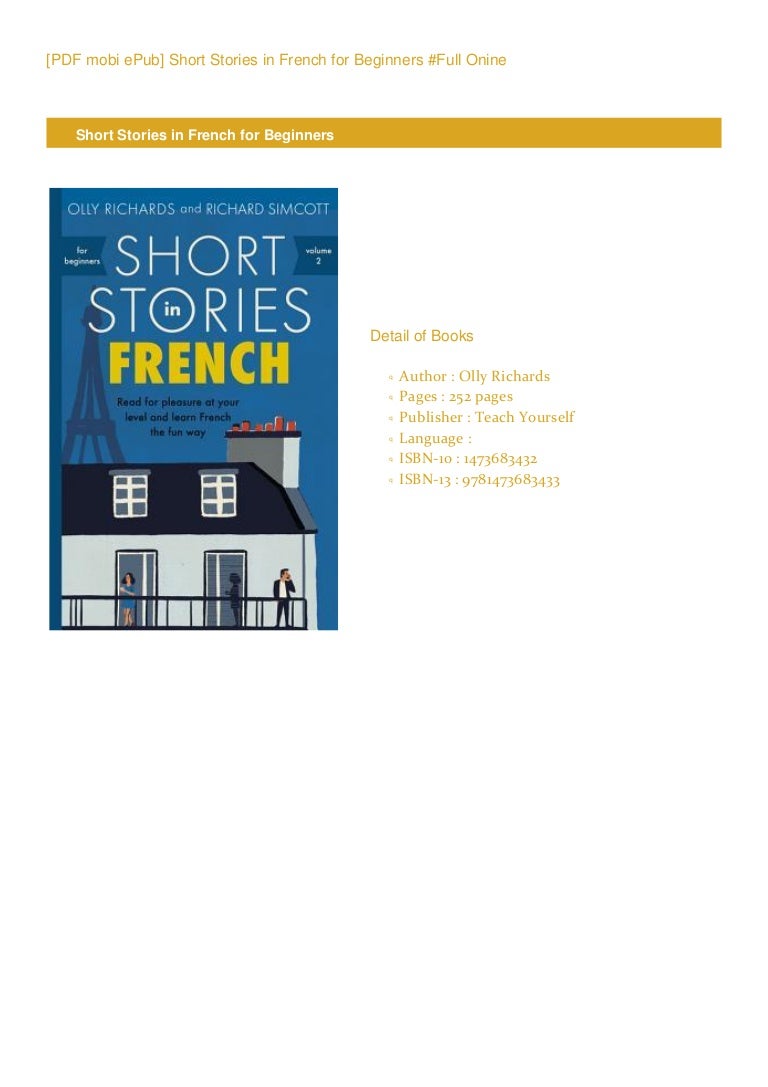 Best[PDF]Short Stories in French for BeginnersbyOlly RichardsEPUBFree…