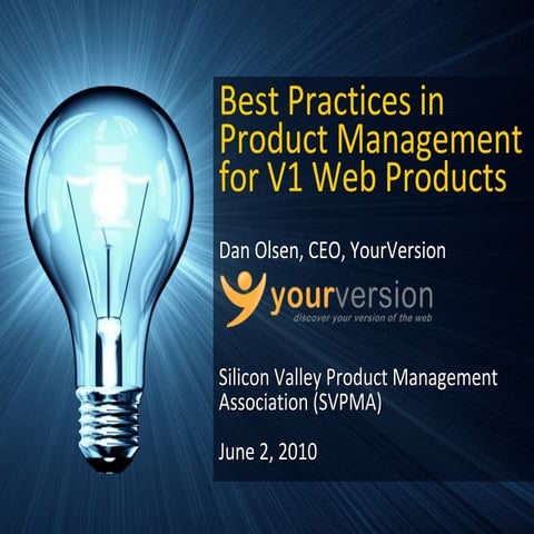 Best Practices in Product Management for V1 Web Products