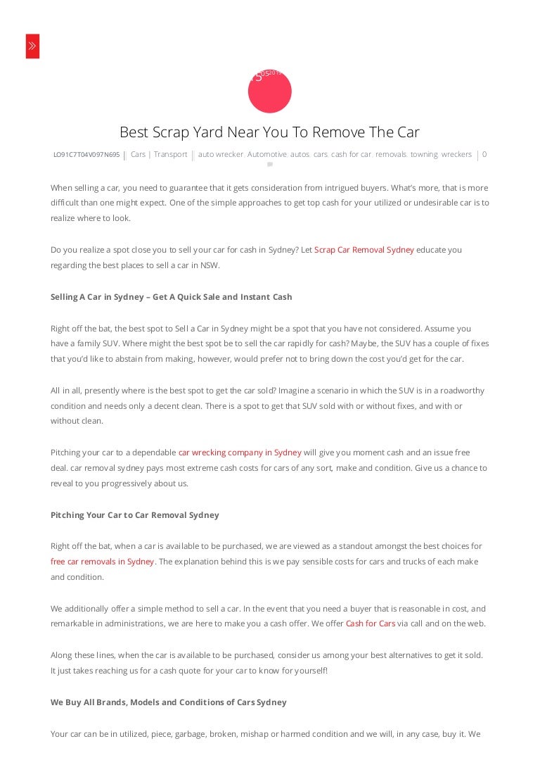 auto wrecking yards on Scrap Yard Near You To Remove The Car