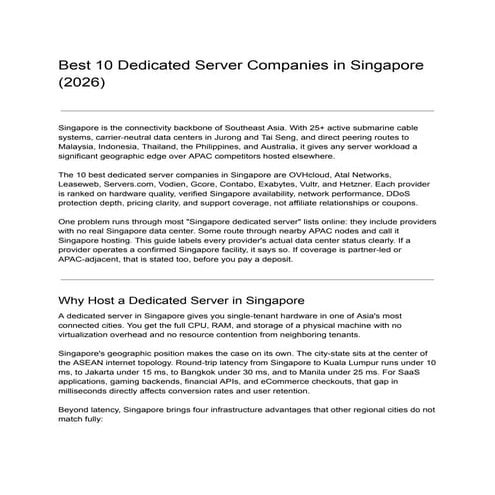 7 Best Dedicated Server Providers in Germany (2026) | PDF