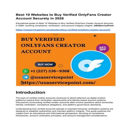 Trusted 5 Platforms to Buy Verified OnlyFans Creator Account Safely in