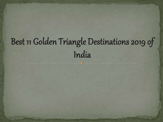 Golden triangle tour | DOCX