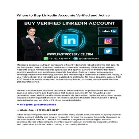 How to Buy and Manage Verified LinkedIn Accounts for Sales Success | PDF