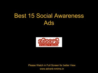 Best 15 Social Awareness Ads