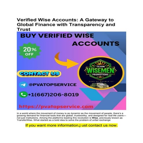 Best 20 Sites to Buy Verified Wise Accounts In 2025 ....docx