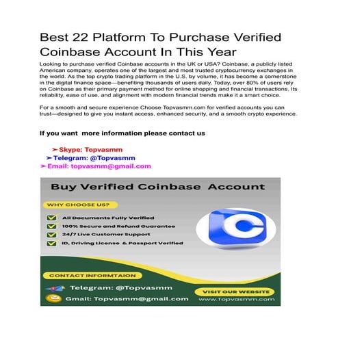 Best 22 Platform To Purchase Verified Coinbase Account In This Year.pdf