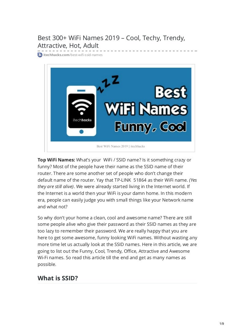 Best 300 Wi Fi Names 2019 Cool Techy Trendy Attractive Hot Adult