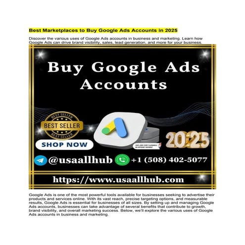 Best 33 Marketplaces to Buy Google Ads Accounts in 2025.docx