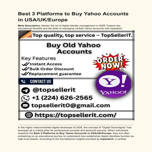 Mastering Verified Yahoo Accounts for Global Digital Projects and ...