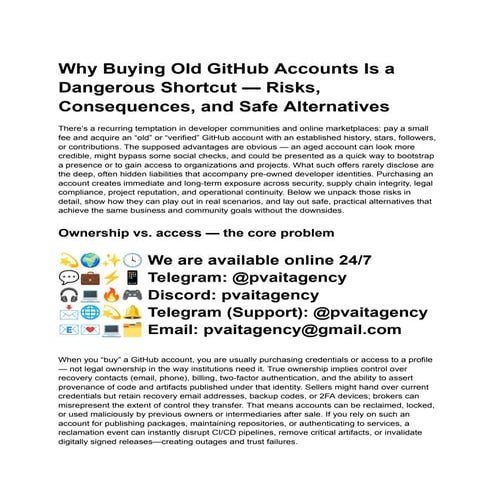 Best 3 Sites to Buy Old Github Account in This Year