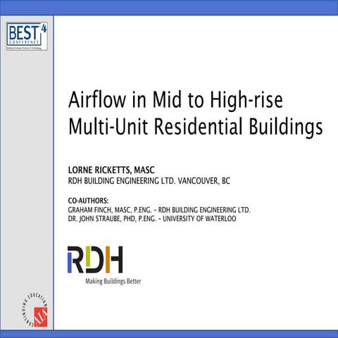 Airflow Modeling For High Rise Buildings Reference: Airflow In Mid To High Rise Multi Unit Residential Buildings