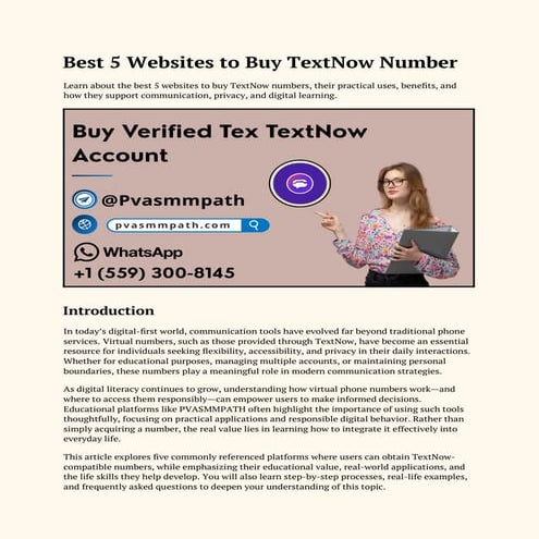 Best 5 Websites to Buy TextNow Number.docx
