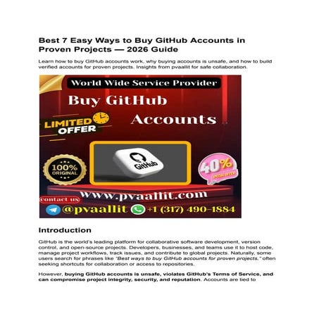 The Top 7 Simple Methods for Purchasing GitHub Accounts in a Tested ...