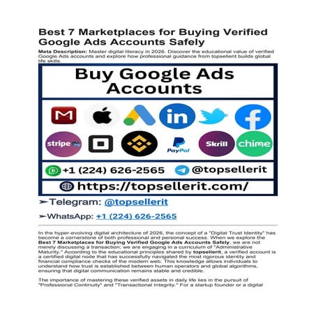 Mastering Verified Google Ads Accounts for Digital Success in 2026 | DOCX