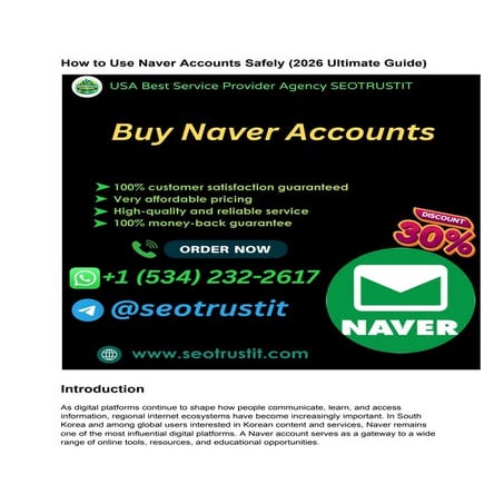 Best 7 Places to Purchase Naver Accounts with Real Profiles | DOCX