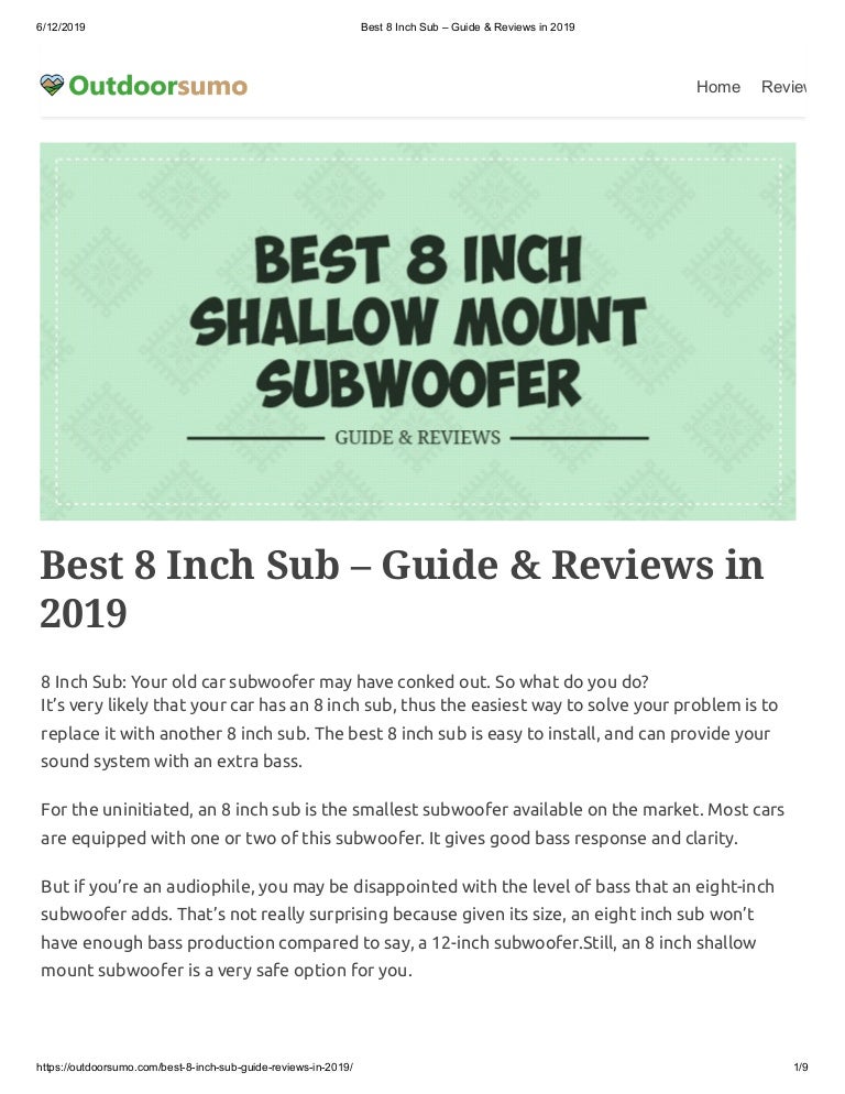 best 8 subwoofer 2019