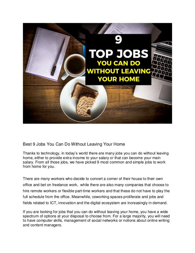 what are the best jobs you can do from home