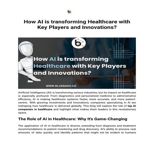 Best AI Healthcare Solution Company - Bluebash