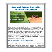 Best and Safest Ayurvedic Solution for Dengue