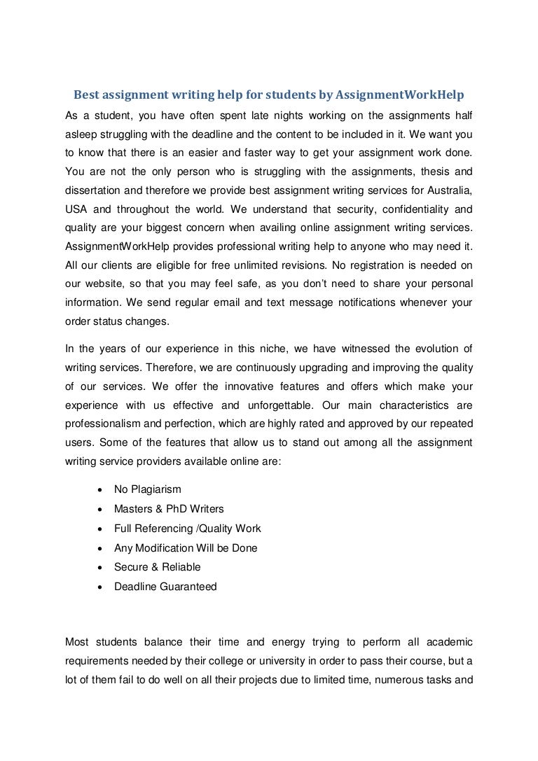 Best assignment writing help for students by assignmentworkhelp