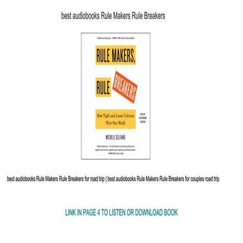 best audiobooks Rule Makers Rule Breakers
