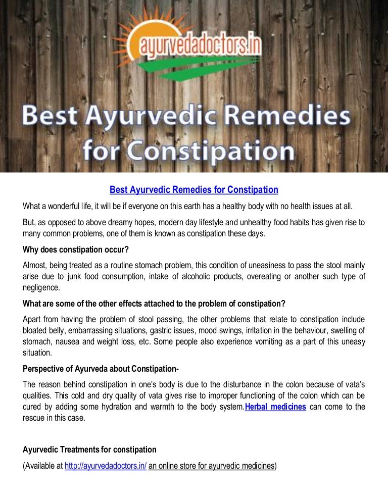 Best Ayurvedic Remedies for Constipation