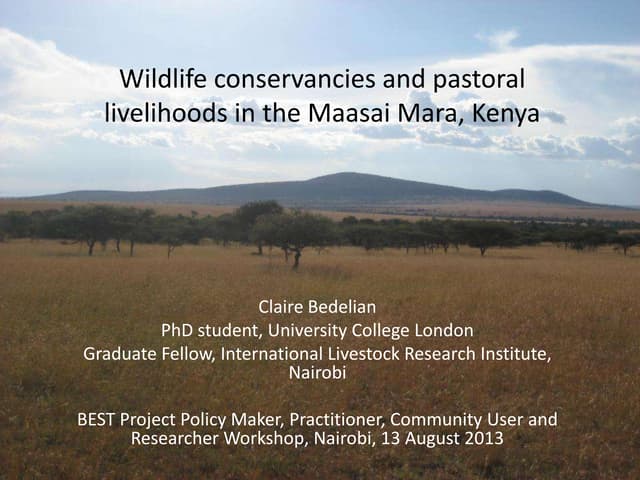 Wildlife conservancies and pastoral livelihoods in the Maasai Mara, Kenya