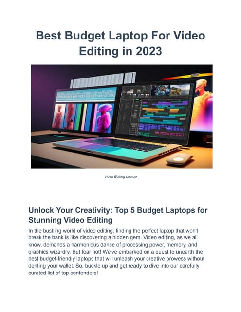 Budget 4k Video Editing Laptop Best Budget Laptop For Video Editing in 2023.pdf