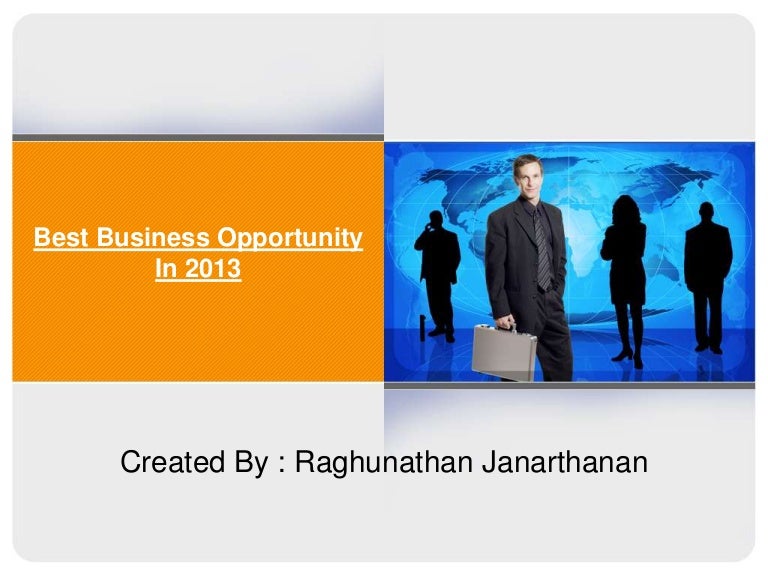 Best business opportunity in 2013