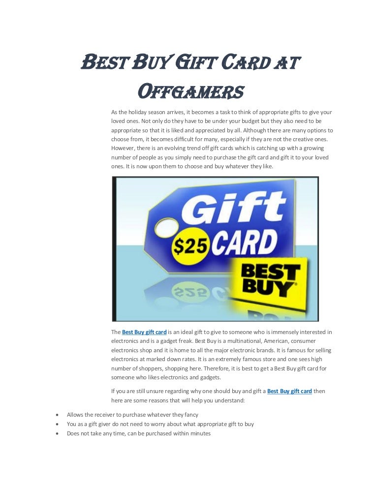 Best buy gift card at offgamers