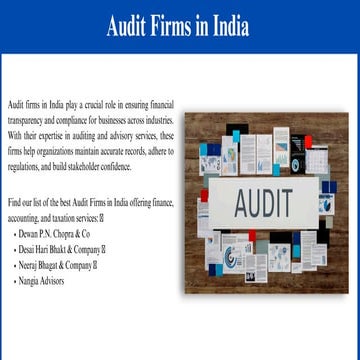 These are the top Best Audit Firms in India