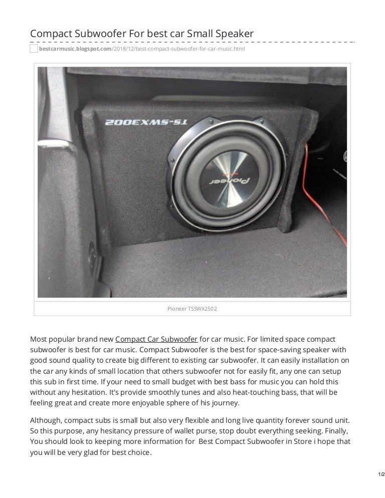 best compact subwoofer car