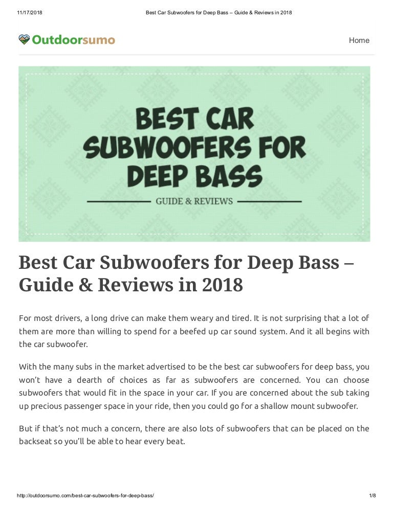 best car subs 2018