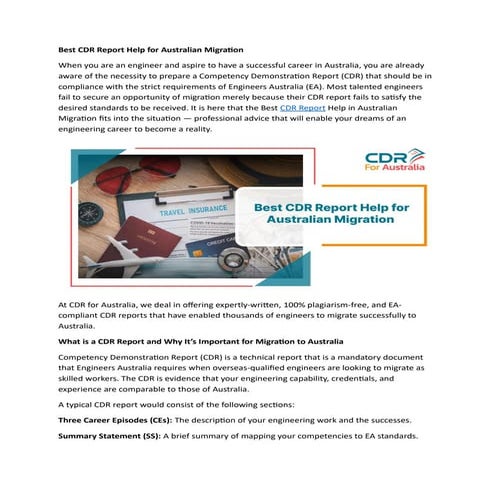 CDR REPORT WRITERS | PDF