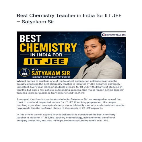 Best Chemistry Teacher in India for IIT JEE – Satyakam Sir.pdf