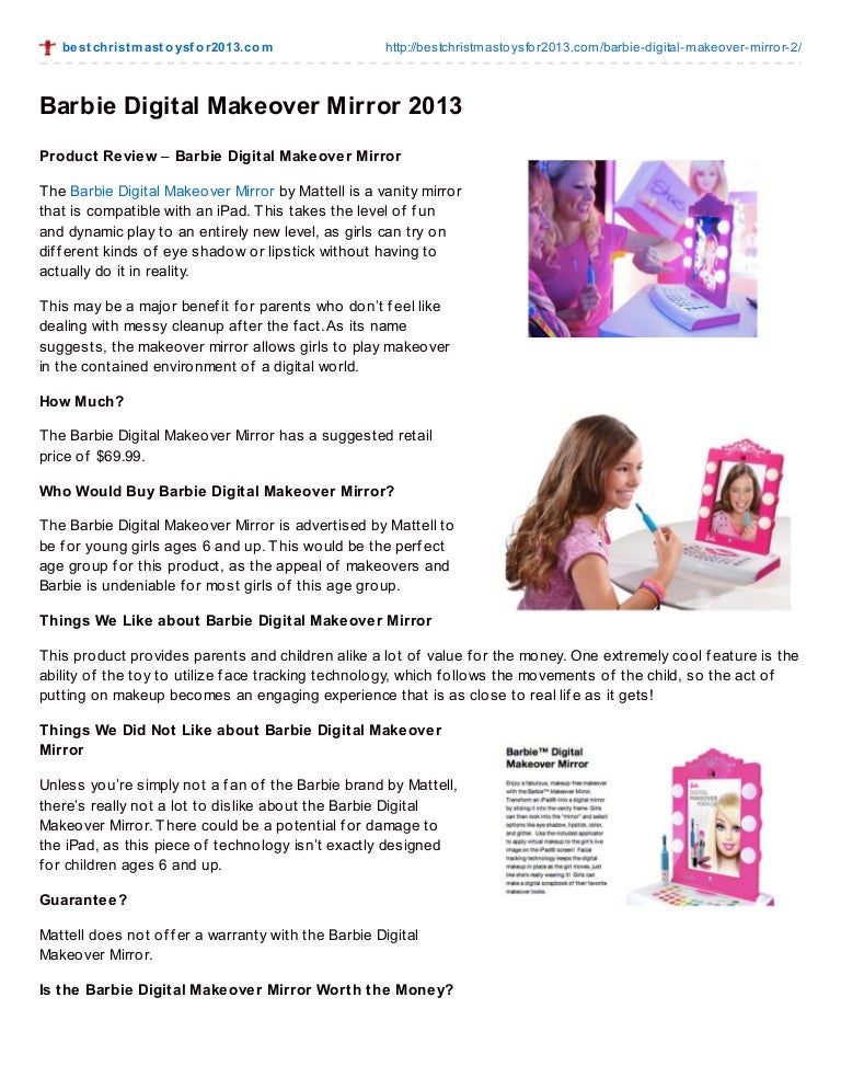 barbie digital makeover mirror