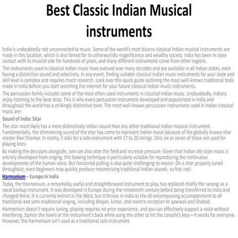 Indian Musical Instruments | PPTX