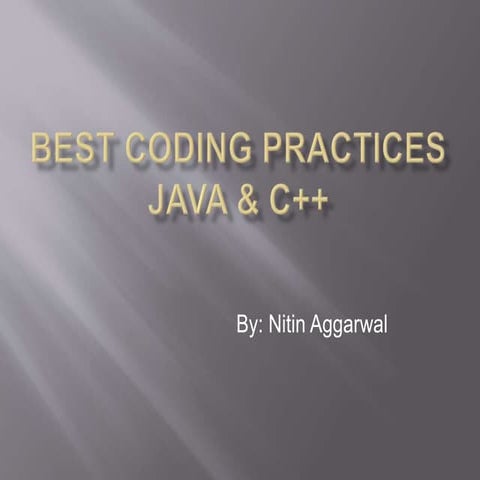 Best Coding Practices in Java and C++ | PPT