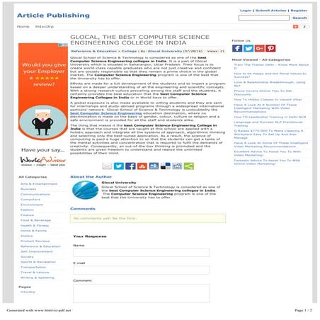 GLOCAL, THE BEST COMPUTER SCIENCE ENGINEERING COLLEGE IN INDIA