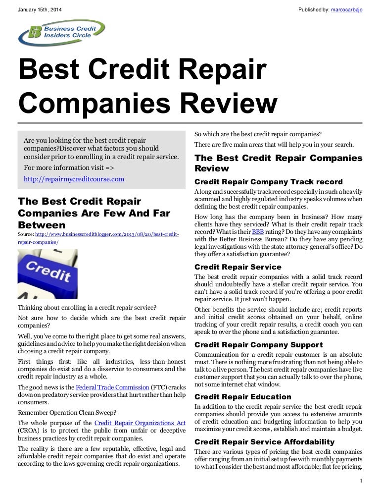 Best Credit Repair Companies Review