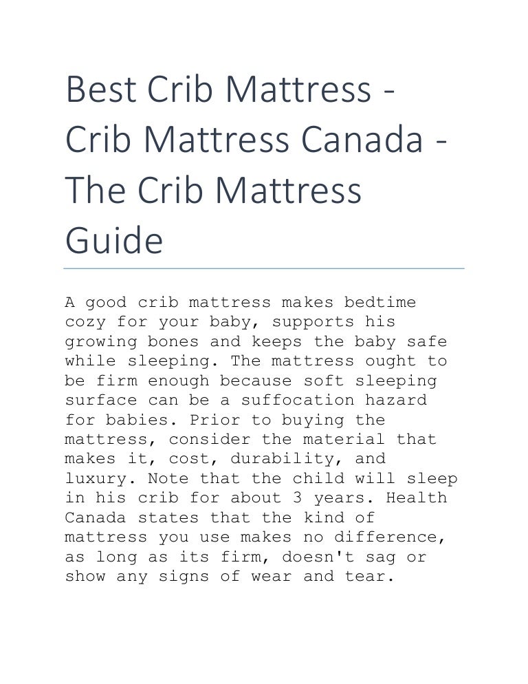 best crib mattress canada