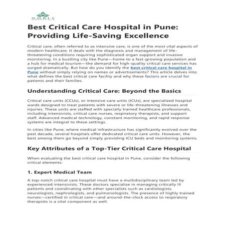 Best Critical Care Hospital in Pune- Noble Hospitals.pdf