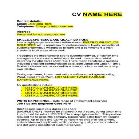 Best CV Template WORD!