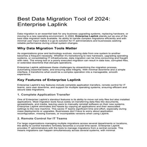 Best PC Transfer and Migration Software_ Enterprise Laplink | DOCX