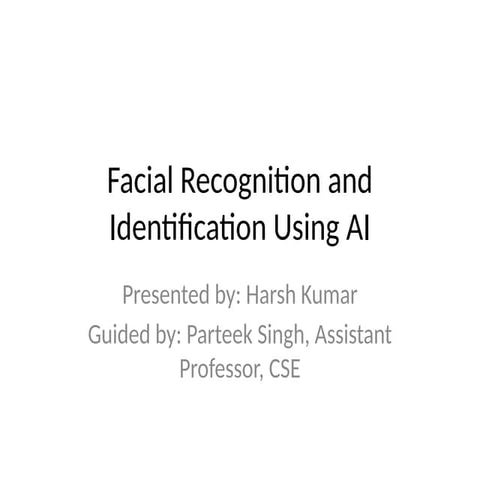 Best Designed Facial Recognition Ai Presentation Pptx